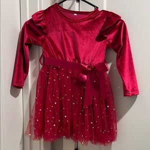 GUC 2T BURGUNDY CHRISTMAS DRESS